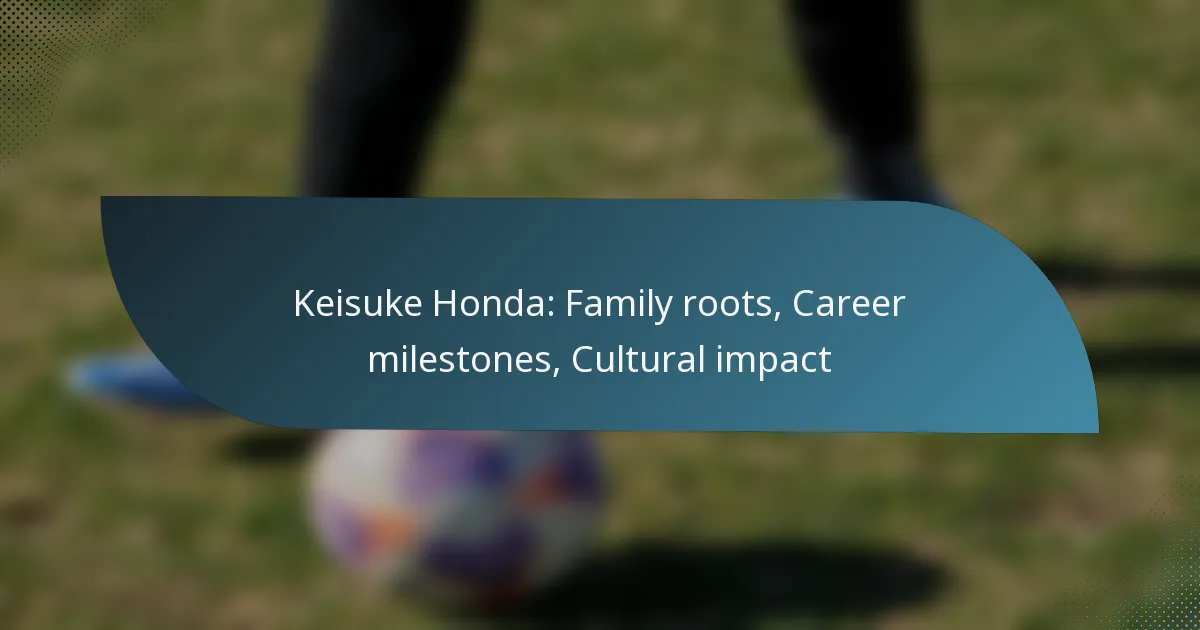 Keisuke Honda: Family roots, Career milestones, Cultural impact